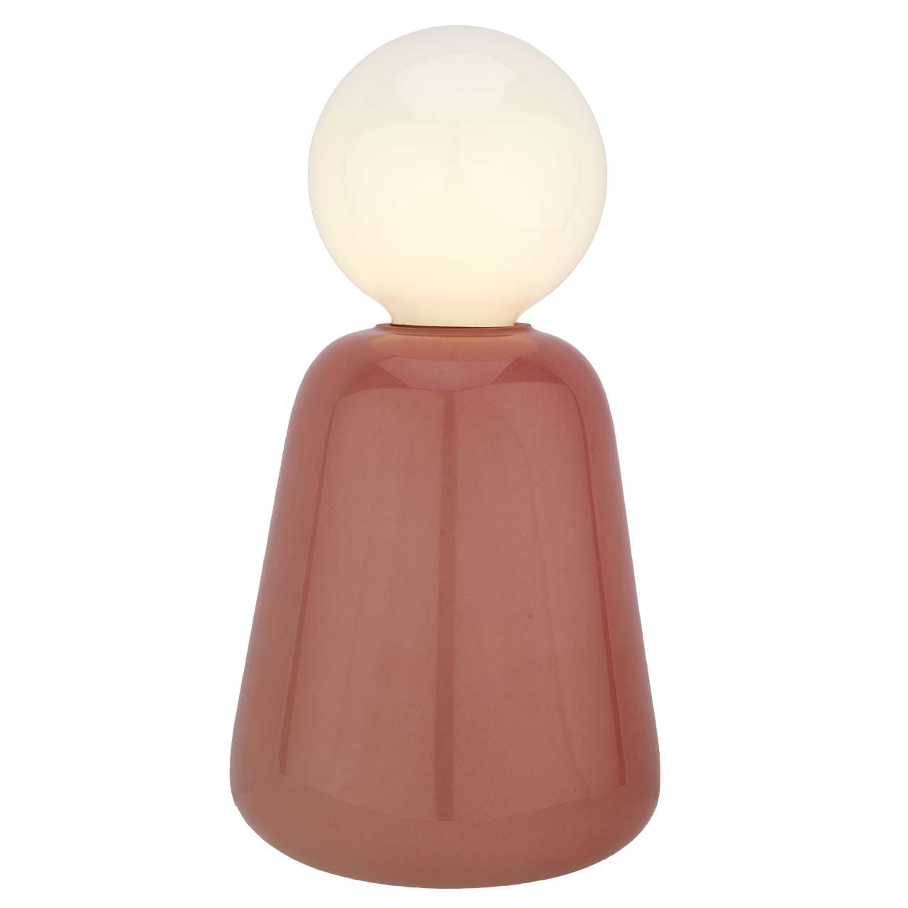 LAMPADA VASO IN VETRO H.27 BULBO mm 95 RICARICABILE USB ROSA